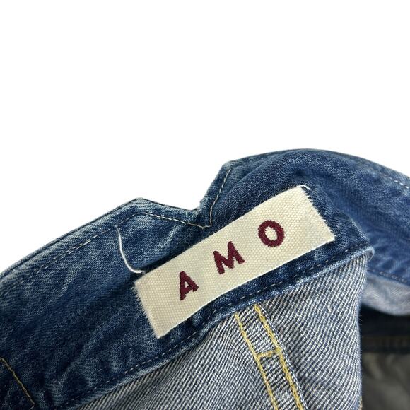 AMO Tulip Denim Dark Vintage Blue Cropped High Waisted Jeans 27 - Picture 7 of 9